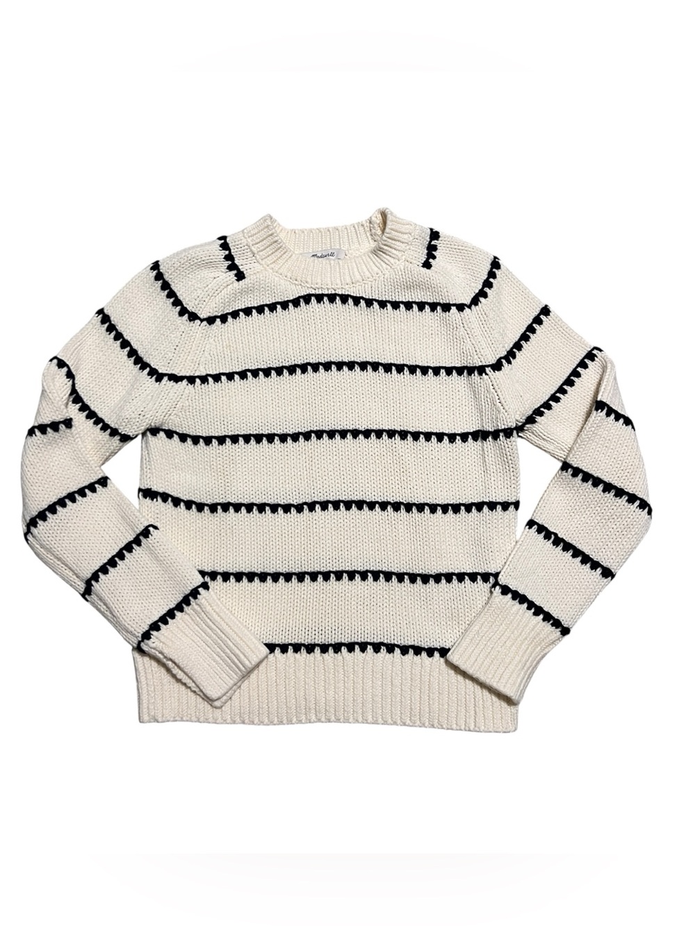 Madewell Textured Crewneck Striped  Crewneck Sweater XXS